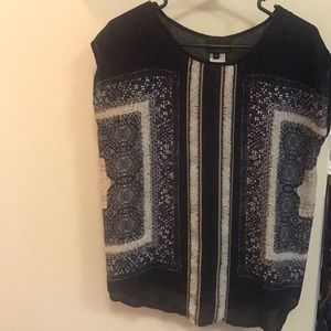 Classic blouse navy & cream
